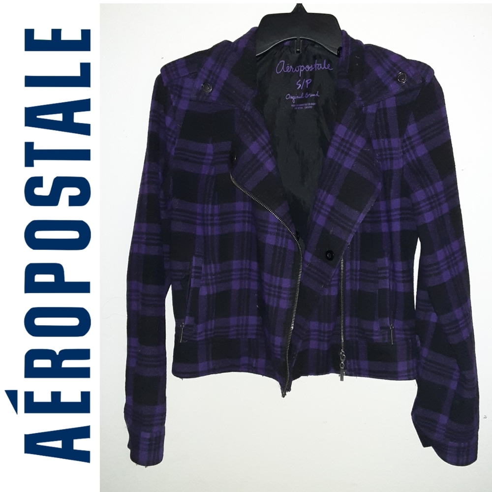 AEROPOSTÁLE Purple Plaid Fleece Jacket